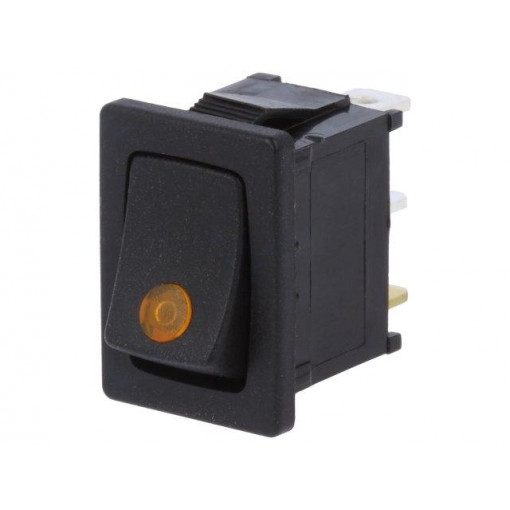 R13-66B2-02-BBY; ROCKER; SPST; Pos: 2; OFF-ON; 16A/12VDC; black; LED 12VDC,point; SCI