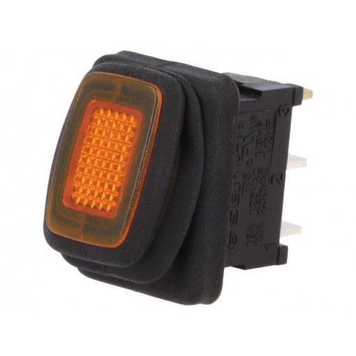 R13-66B8-02-BBY; ROCKER; SPST; Pos: 2; OFF-ON; 16A/12VDC; orange; IP65; LED 12VDC; SCI