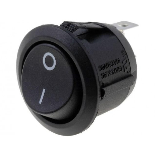 R13-112A-02-BB-2D; ROCKER; SPST; Pos: 2; OFF-ON; 10A/250VAC; black; none; 50mΩ; UL94V-2; SCI