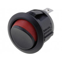 R13-112A2-02-BBR; ROCKER; SPST; Pos: 2; OFF-ON; 10A/250VAC; black-red; none; 50mΩ; SCI