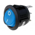 R13-112B-02-BBL-2D-N-2; ROCKER; SPST; Pos: 2; OFF-ON; 10A/250VAC; blue; neon lamp 230V; 50mΩ; SCI
