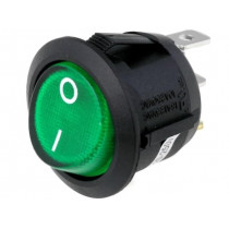 R13-112B-02-BG-2D-N-2; ROCKER; SPST; Pos: 2; OFF-ON; 10A/250VAC; green; neon lamp 230V; SCI