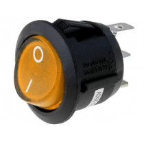 R13-112B-02-BY-2D-N-2; ROCKER; SPST; Pos: 2; OFF-ON; 10A/250VAC; yellow; neon lamp 230V; SCI