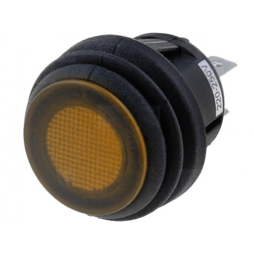 R13-112B8W-02-BYNN-0A-N2; ROCKER; SPST; Pos: 2; OFF-ON; 10A/250VAC; orange; IP65; 50mΩ; UL94V-2; SCI