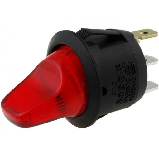 R13-112BPW; ROCKER; SPST; Pos: 2; OFF-ON; 10A/250VAC; red; neon lamp 230V; 50mΩ; SCI R13-112BPW; ROCKER; SPST; Pos: 2; OFF-ON; 10A/250VAC; red; neon lamp 230V; 50mΩ; SCI