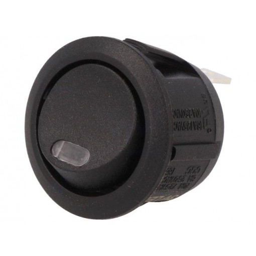 R13-112L-02-BBCR-L3; ROCKER; SPST; Pos: 2; OFF-ON; 10A/250VAC; black; LED 3VDC; 50mΩ; SCI