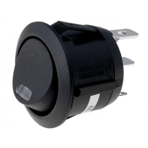 R13-112L-02-BBCR-L1; ROCKER; SPST; Pos: 2; OFF-ON; 20A/14VDC; black; LED 12VDC,point; SCI