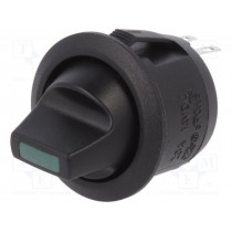 R13-112LP-02-BBGG-0D-L-1; ROCKER; SPST; Pos: 2; OFF-ON; 20A/12VDC; black; LED 12VDC,point; SCI R13-112LP-02-BBGG-0D-L-1; ROCKER; SPST; Pos: 2; OFF-ON; 20A/12VDC; black; LED 12VDC,point; SCI