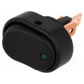 R13-133L-01-BBG-L-1; ROCKER; SPST; Pos: 2; OFF-ON; 30A/12VDC; black; LED 12VDC; -20÷85°C; SCI