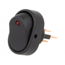 R13-133L-01-BBR-L-2; ROCKER; SPST; Pos: 2; OFF-ON; 30A/12VDC; black; LED 12VDC; -20÷85°C; SCI R13-133L-01-BBR-L-2; ROCKER; SPST; Pos: 2; OFF-ON; 30A/12VDC; black; LED 12VDC; -20÷85°C; SCI