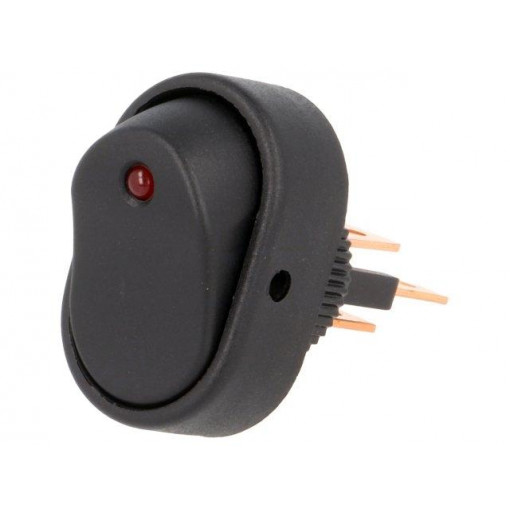 R13-133L-01-BBR-L-2; ROCKER; SPST; Pos: 2; OFF-ON; 30A/12VDC; black; LED 12VDC; -20÷85°C; SCI R13-133L-01-BBR-L-2; ROCKER; SPST; Pos: 2; OFF-ON; 30A/12VDC; black; LED 12VDC; -20÷85°C; SCI