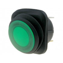 R13-203B84-01-BGGN5; ROCKER; SPST; Pos: 2; OFF-ON; 10A/250VAC; green; IP65; LED; 50mΩ; SCI