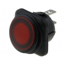 R13-203B84-01-BRRN5; ROCKER; SPST; Pos: 2; OFF-ON; 10A/250VAC; red; IP65; LED; 50mΩ; SCI