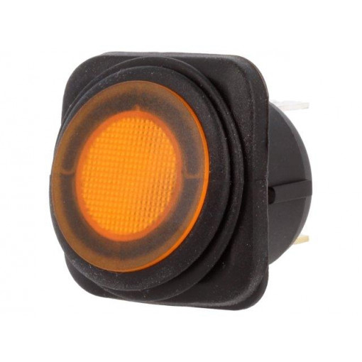 R13-203B84-01-BYYN5; ROCKER; SPST; Pos: 2; OFF-ON; 10A/250VAC; orange; IP65; LED; 50mΩ; SCI
