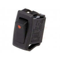 R13-205A2-01; ROCKER; SPST; Pos: 2; OFF-ON; 16A/250VAC; black-red; none; -20÷85°C; SCI