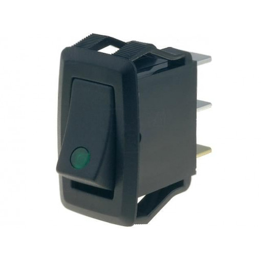 R13-205B2F-01-G-L1; ROCKER; SPST; Pos: 2; OFF-(ON); 16A/12VDC; black; LED; Body: black; SCI
