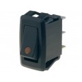 R13-205B2F-01-Y-L1; ROCKER; SPST; Pos: 2; OFF-(ON); 16A/12VDC; black; LED; Body: black; SCI