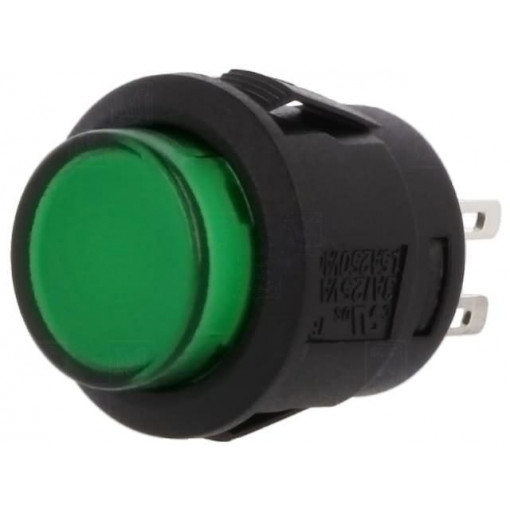 R13-523AL-05-BG-L-1; Switch: push-button; Pos: 2; SPST-NO; 1.5A/250VAC; OFF-(ON); green; SCI