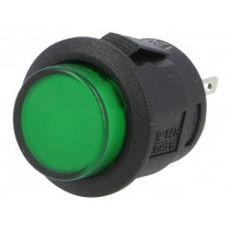 R13-523BL-05-BGL1; Switch: push-button; Pos: 2; SPST-NO; 1.5A/250VAC; OFF-ON; green; SCI