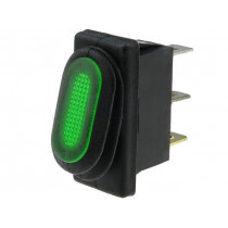 R13-70B8-01-G; ROCKER; SPST; Pos: 2; OFF-ON; 10A/250VAC; green; IP65; neon lamp; SCI