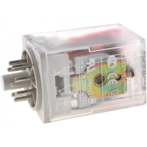 R15-2012-23-5230-WT; Relay: electromagnetic; DPDT; Ucoil: 230VAC; 10A/250VAC; 10A/24VDC; RELPOL