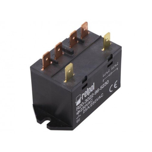 R20-3022-96-5230; Relay: electromagnetic; DPST-NO; Ucoil: 230VAC; 25A; Rcoil: 21kΩ; RELPOL