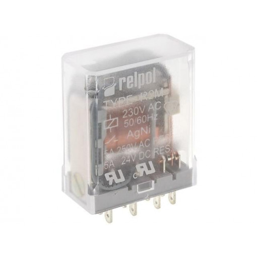 R2M-2012-23-5230; Relay: electromagnetic; DPDT; Ucoil: 230VAC; 5A/250VAC; 5A/24VDC; RELPOL