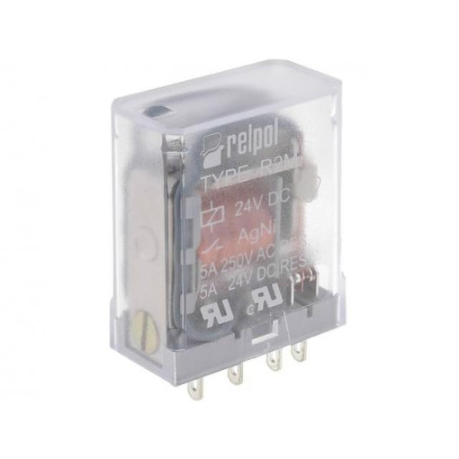 R2M-2012-23-1024; Relay: electromagnetic; DPDT; Ucoil: 24VDC; 5A/250VAC; 5A/24VDC; RELPOL