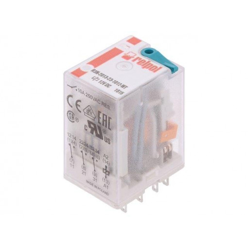 R3N-2013-23-1012-WT; Relay: electromagnetic; 3PDT; Ucoil: 12VDC; 10A/250VAC; 10A/24VDC; RELPOL