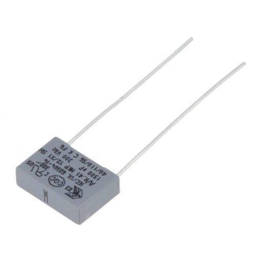 R413F11504000M; Capacitor: polypropylene; Y2; 1.5nF; 10mm; ±20%; 13x4x9mm; 300VAC; KEMET