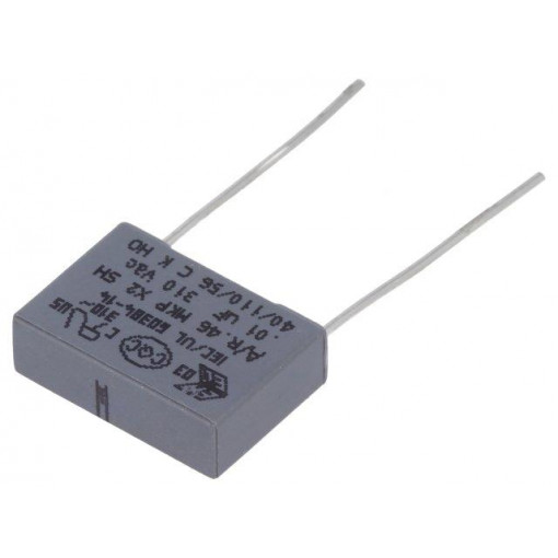 R463F2100DQN0M; Capacitor: polypropylene; X2; 10nF; 10mm; ±20%; 13x4x9mm; -40÷110°C; KEMET