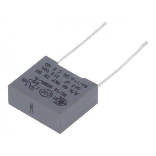 R463F2470DQN0M; Capacitor: polypropylene; X2; 47nF; 10mm; ±20%; 13x5x11mm; 310VAC; KEMET