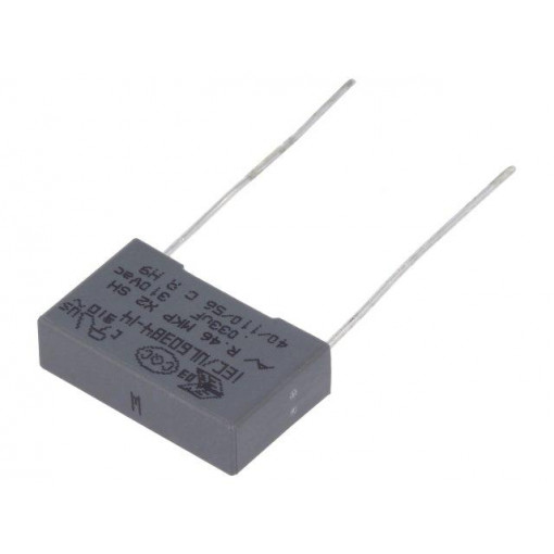 R463I2330DQ01M; Capacitor: polypropylene; X2; 33nF; 15mm; ±20%; 18x5x11mm; 310VAC; KEMET