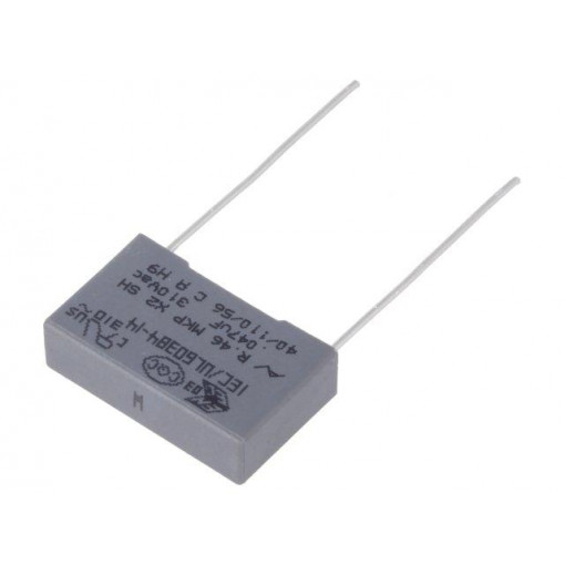 R463I2470DQ01M; Capacitor: polypropylene; X2; 47nF; 15mm; ±20%; 18x5x11mm; 310VAC; KEMET