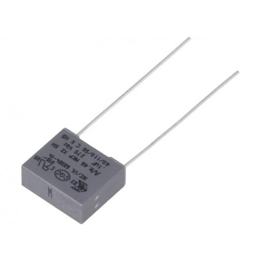 R46KF310040P1M; Capacitor: polypropylene; X2; 100nF; 10mm; ±20%; 13x5x11mm; 275VAC; KEMET R46KF310040P1M; Capacitor: polypropylene; X2; 100nF; 10mm; ±20%; 13x5x11mm; 275VAC; KEMET