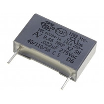 R46KI22200001K; Capacitor: polypropylene; X2; 22nF; 15mm; ±10%; 18x5x11mm; 275VAC; KEMET