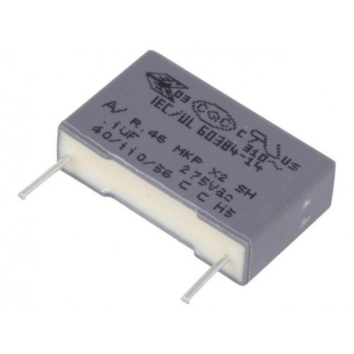 R46KI31000001M; Capacitor: polypropylene; X2; 100nF; 15mm; ±20%; 18x5x11mm; 275VAC; KEMET