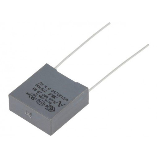R46KI333040H2M; Capacitor: polypropylene; X2; 330nF; 15mm; ±20%; 18x7.5x18.5mm; KEMET