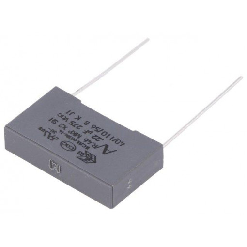 R46KN322050M1M; Capacitor: polypropylene; X2; 220nF; 22.5mm; ±20%; 26.5x6x15mm; KEMET