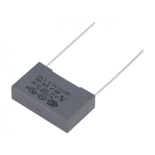 R46KN368040P0M; Capacitor: polypropylene; X2; 680nF; 22.5mm; ±20%; 26.5x7x16mm; KEMET