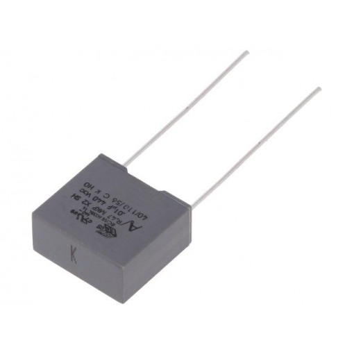R474F21005001K; Capacitor: polypropylene; X2; 10nF; 10mm; ±10%; 13x6x12mm; 440VAC; KEMET