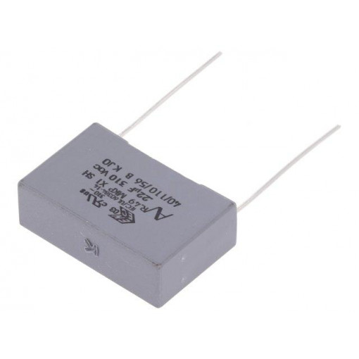 R49AN32205001K; Capacitor: polypropylene; 0.22uF; 310VDC; 22.5mm; ±10%; -40÷110°C; KEMET