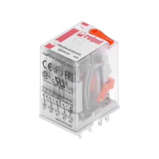 R4N-2014-23-5024-WTL; Relay: electromagnetic; 4PDT; Ucoil: 24VAC; 6A/250VAC; 6A/24VDC; RELPOL
