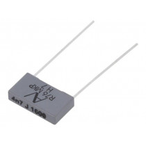 R76TI14704040J; Capacitor: polypropylene; 4.7nF; 15mm; ±5%; 18x4x10mm; -55÷105°C; KEMET