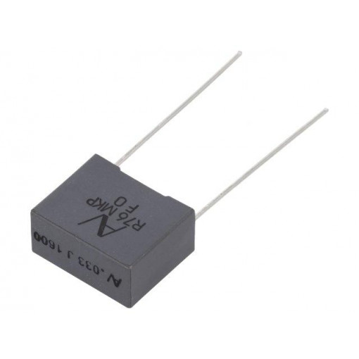 R76TI23304040J; Capacitor: polypropylene; 33nF; 15mm; ±5%; 18x8.5x14.5mm; 6kV/μs; KEMET