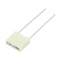 R82EC2220Z350J; Capacitor: polyester; 22nF; 63VAC; 100VDC; Pitch: 5mm; ±5%; KEMET