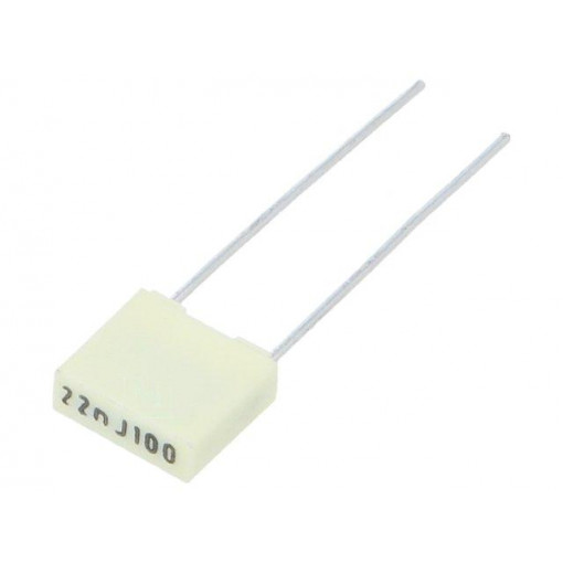 R82EC2220Z350J; Capacitor: polyester; 22nF; 63VAC; 100VDC; Pitch: 5mm; ±5%; KEMET