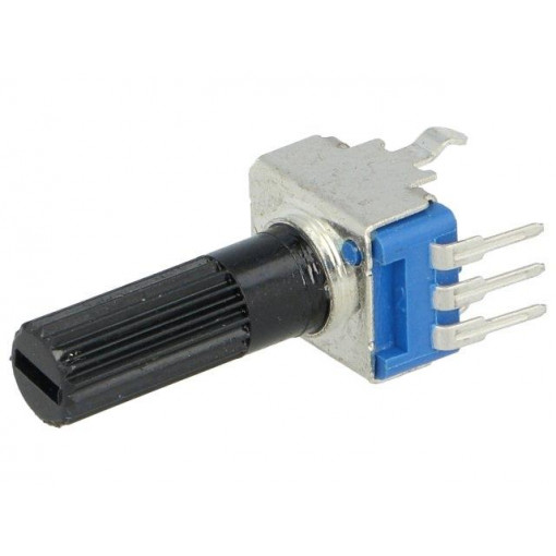 R9011-1-500K; Potentiometer: shaft; single turn; 500kΩ; 125mW; ±20%; THT; 6mm; SR PASSIVES