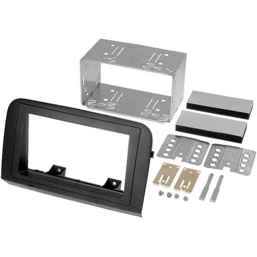 381094-24; Radio mounting frame; Fiat; 2 DIN; black; ACV