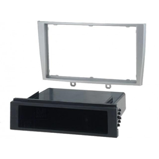281040-12-0; Radio mounting frame; Peugeot; 2 DIN; silver; ACV